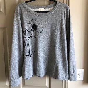 Anthropologie Flower Sweatshirt